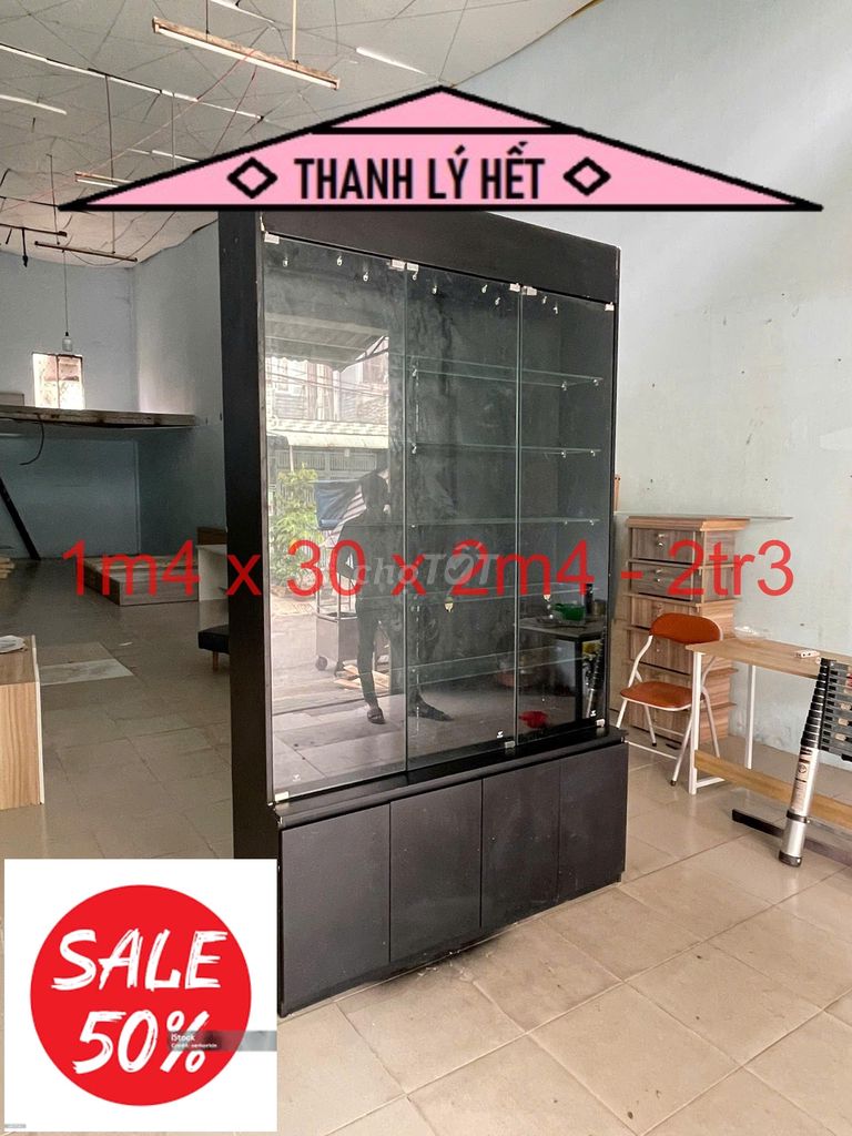 TỦ TRƯNG BÀY THANH LÝ 2M4 #@:: TỦ 1M4