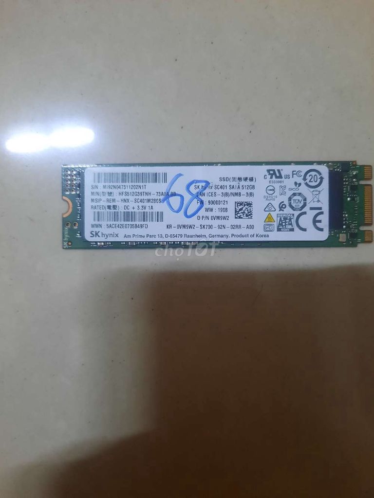 ổ cứng m2 sata 512 sk 68%. Mua bán Linh kiện (RAM, Card...) tại Huyện Xuân Lộc Đồng Nai được đăng bởi Khang Tran hình 1