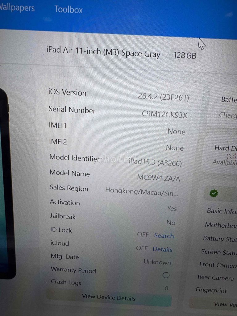 Apple iPad Air (M3) 11 inch 128GB. Mua bán Máy tính bảng tại Quận 6 Tp Hồ Chí Minh được đăng bởi QUỐC THIÊN BÁN GÓP 0 ĐỒNG  hình 1