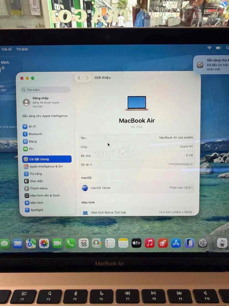 Macbook Air M1 13.3 inch 8GB/256GB pin Zin 95%. Mua bán Laptop tại Quận 7 Tp Hồ Chí Minh được đăng bởi mrlao hình 1