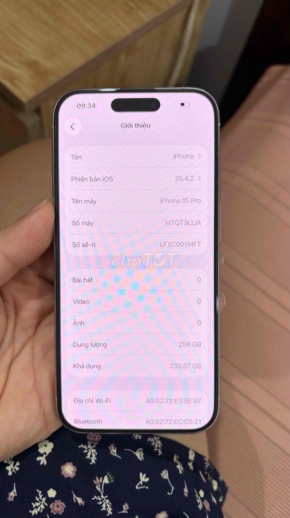 Apple iPhone 15 Pro 256GB Titan trắng LLA 86%. Mua bán Điện thoại tại Thành phố Thủ Đức Tp Hồ Chí Minh được đăng bởi Ngoc Nguyen hình 1