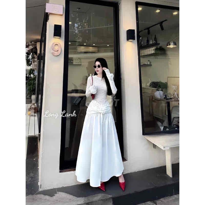 pass đầm ren trắng đi tiệc. Mua bán Quần áo tại Huyện Đông Anh Hà Nội được đăng bởi xích linh hình 1