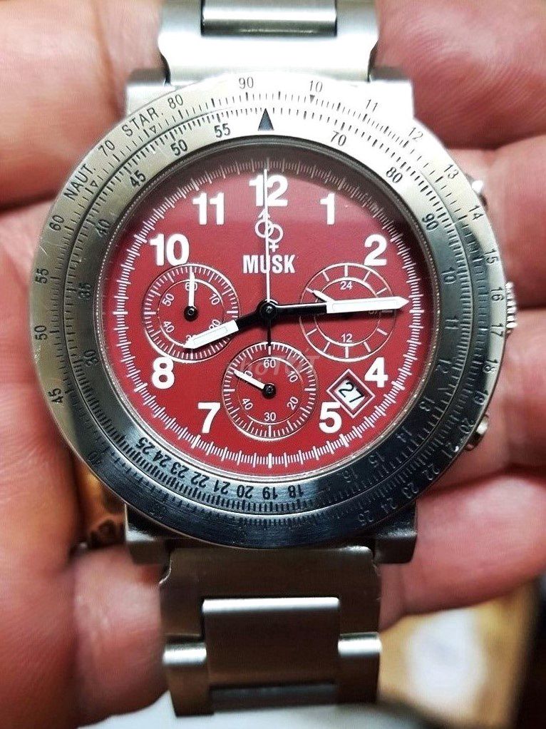 MUSK chronograph Quartz Mỹ size40mm. Mua bán Đồng hồ tại Quận 3 Tp Hồ Chí Minh được đăng bởi ANH hình 1