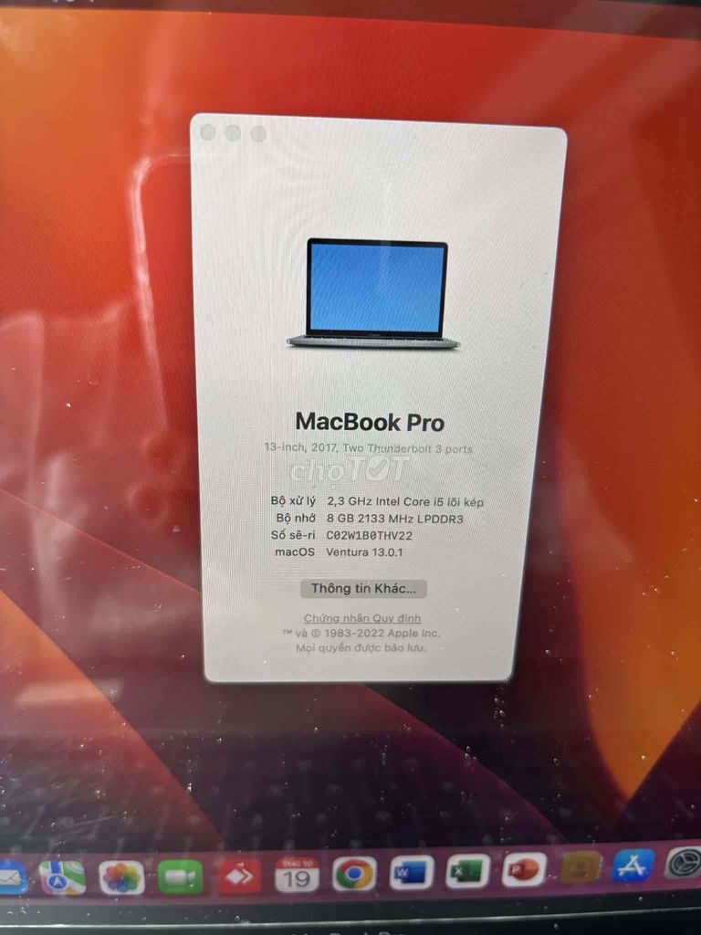 Apple MacBook Pro 2017 i5 8GB. Mua bán Laptop tại Quận Thanh Khê Đà Nẵng được đăng bởi Nguyễn Thị Thu Phương hình 1