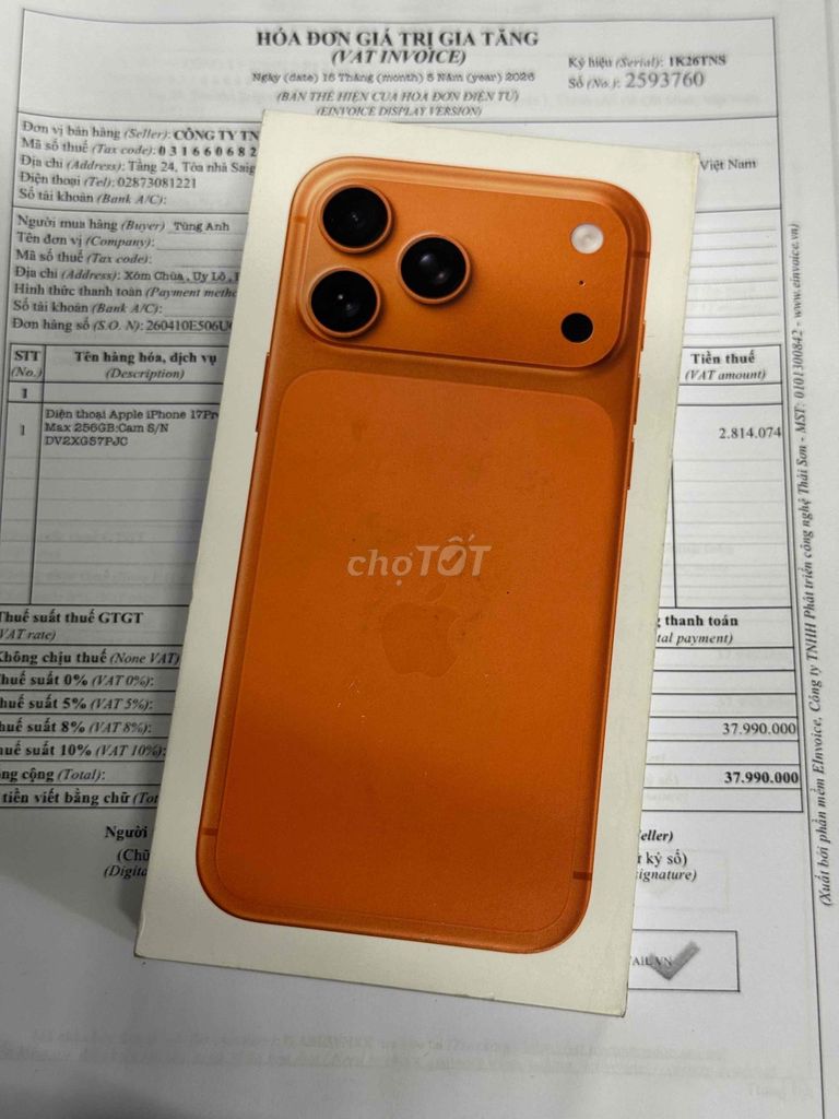 Apple iPhone 17 Pro Max 256GB Cam Mới. Mua bán Điện thoại tại Quận Cầu Giấy Hà Nội được đăng bởi TRẢ GÓP DUYỆT HỒ SƠ hình 1