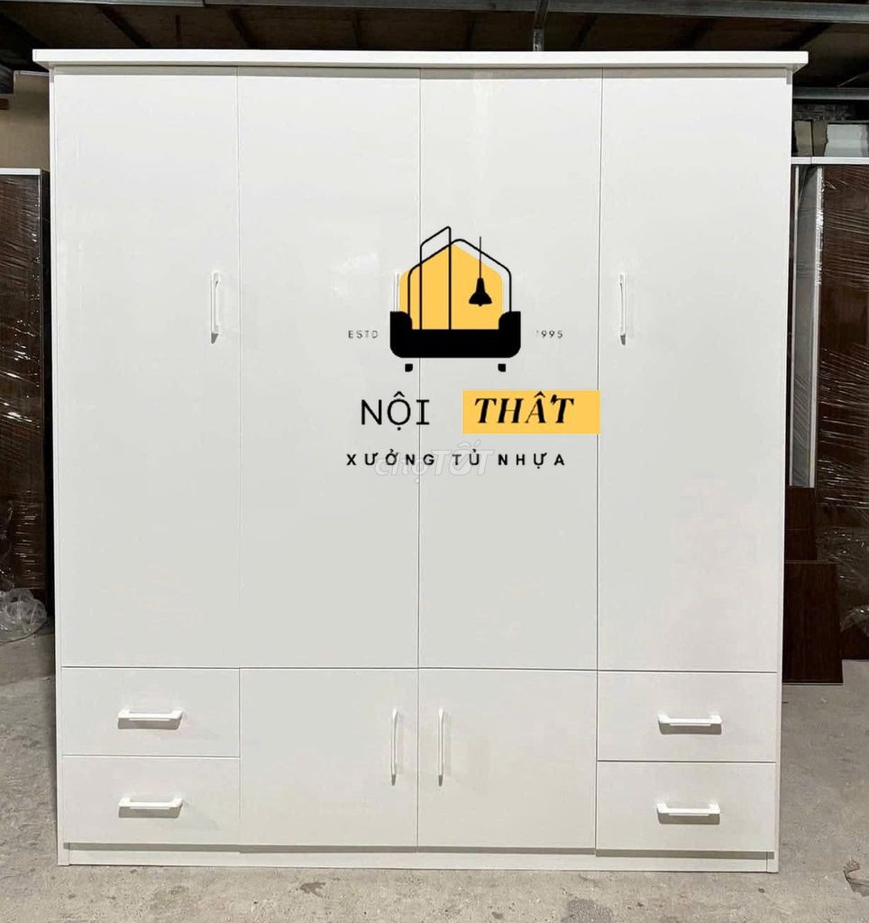Tủ quần áo Nhựa Đài Loan Trắng 1m8 x 1m45. Mua bán Tủ, kệ gia đình tại Quận 7 Tp Hồ Chí Minh được đăng bởi Cửa Hàng Nội Thất hình 1