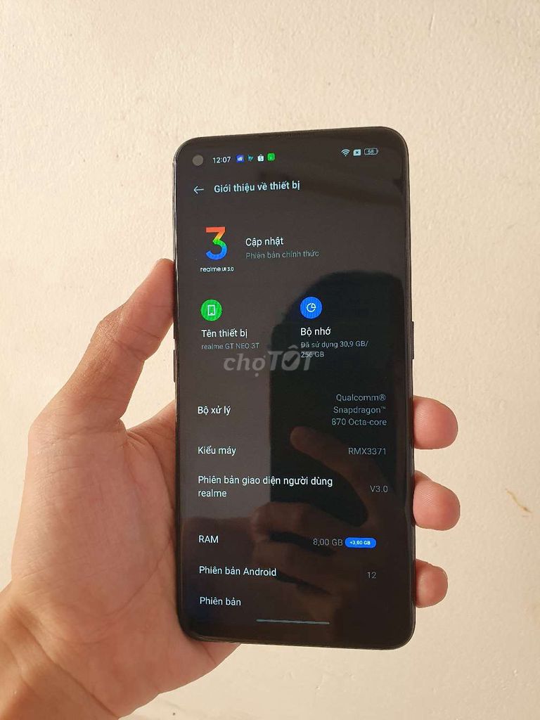 Realme GT Neo 3T 8+3GB/256GB snap 870. Mua bán Điện thoại tại Quận Ninh Kiều Cần Thơ được đăng bởi Bình hình 1