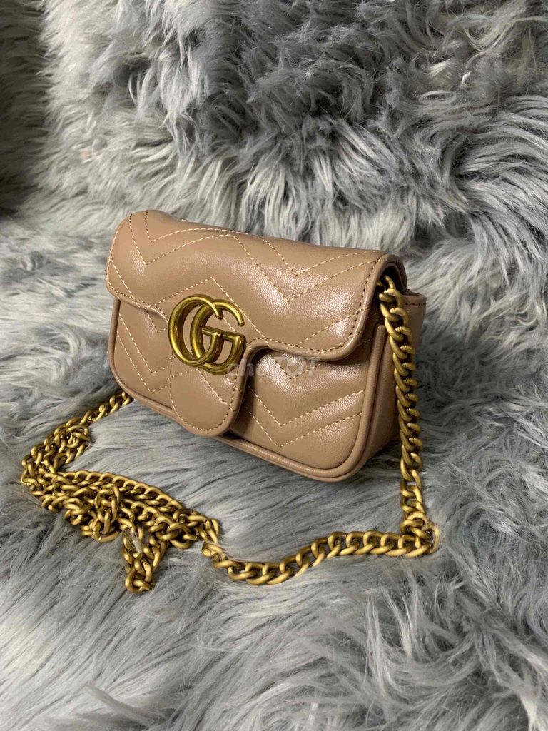 túi si gucci da thật đựng điện thoại ngang 18x10