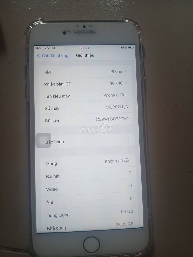 iPhone 8 Plus 64GB Trắng Lỗi home. Mua bán Điện thoại tại Quận 1 Tp Hồ Chí Minh được đăng bởi Hội Đồ Điện Tử hình 1