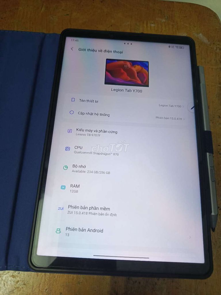 Lenovo Legion Tab Y700 2022 12/256. Mua bán Máy tính bảng tại Quận 8 Tp Hồ Chí Minh được đăng bởi Duy Nguyễn hình 1