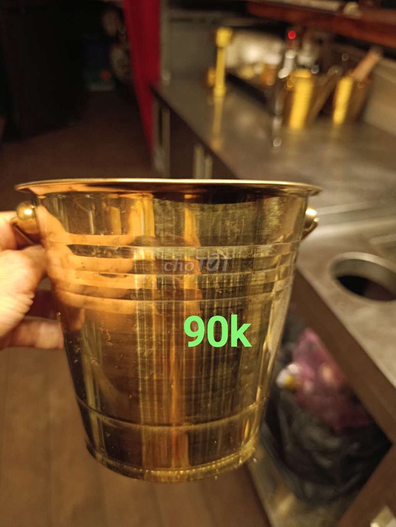 Xô đá Kim loại Vàng đồng Gia đình, nhà hàng