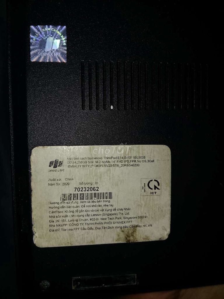 Lenovo ThinkPad E14-I3-10110U 8GB/256GB. Mua bán Laptop tại Quận 7 Tp Hồ Chí Minh được đăng bởi Võ Thị Thúy An hình 1