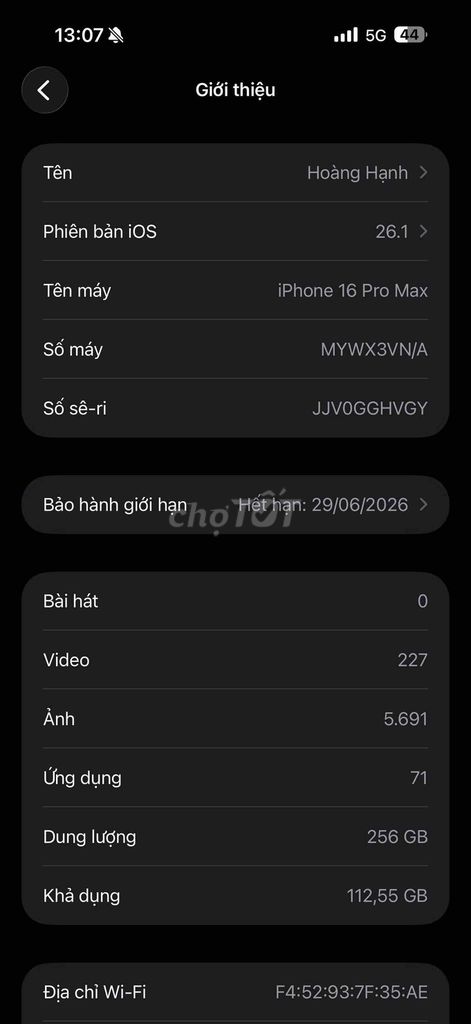 Apple iPhone 16 Pro Max 256GB. Mua bán Điện thoại tại Quận Cẩm Lệ Đà Nẵng được đăng bởi Hoàng Hạnh hình 1