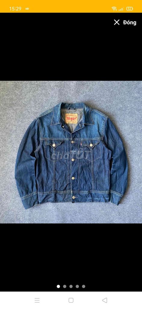 Áo khoác Jacket denim Levi’s Chính hãng US,.Size M