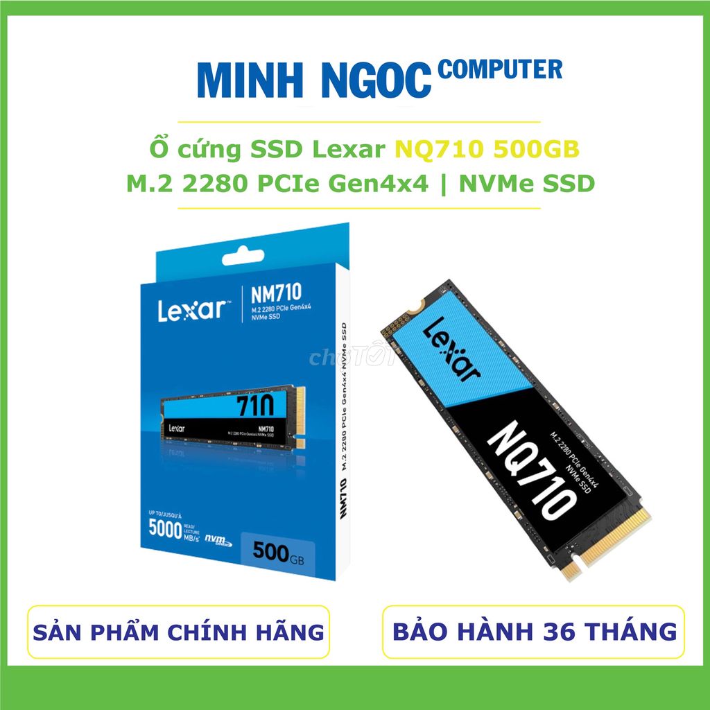 Ổ cứng SSD Lexar NQ710 500GB M2 PCIe Gen4, New 36T. Mua bán Linh kiện (RAM, Card...) tại Quận Ninh Kiều Cần Thơ được đăng bởi CTY CNTT MNT hình 1