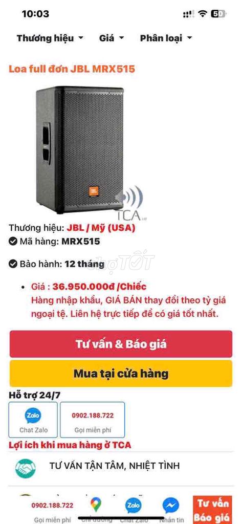 Loa Full thương hiệu JBL-RMX515 hàng Mỹ nòi.. Mua bán Tivi, Âm thanh tại Huyện Hòa Vang Đà Nẵng được đăng bởi Xuân Tiến hình 6