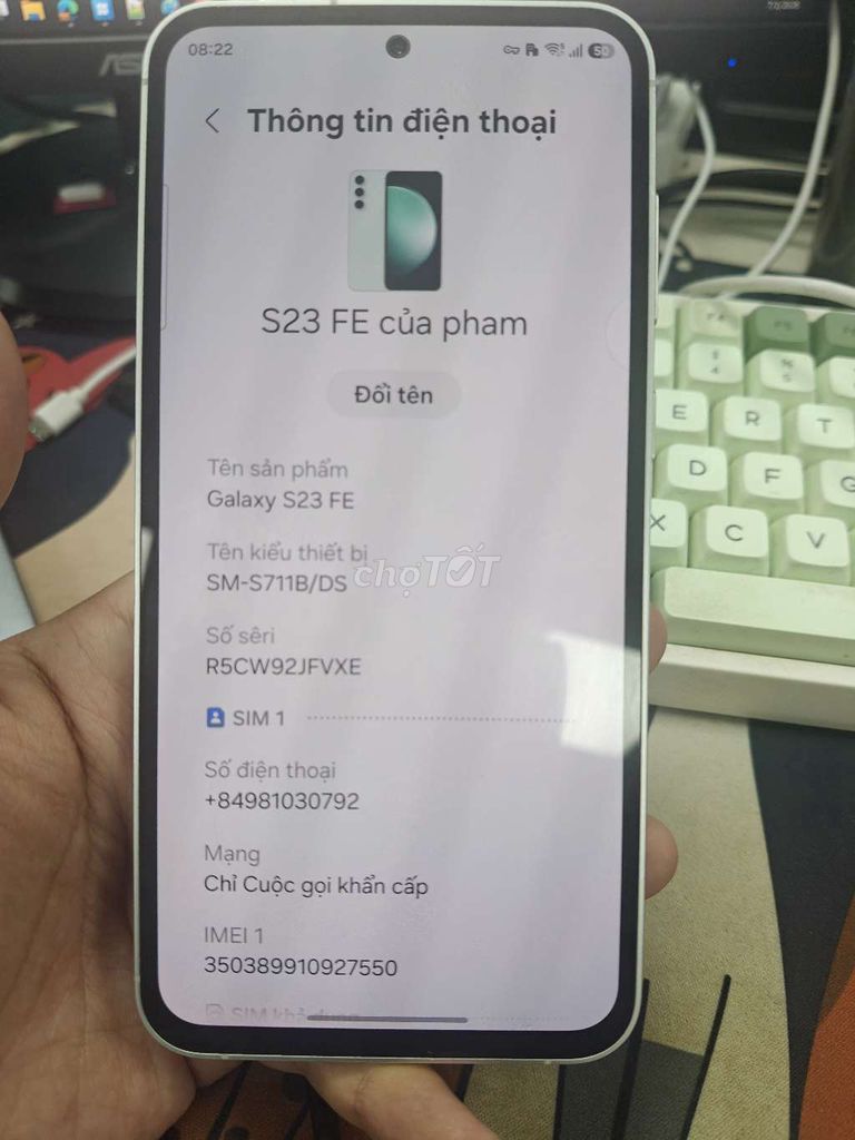 Samsung S23 FE Xanh lá Việt Nam Đã sử dụng. Mua bán Điện thoại tại Quận Ngũ Hành Sơn Đà Nẵng được đăng bởi Phương hình 1