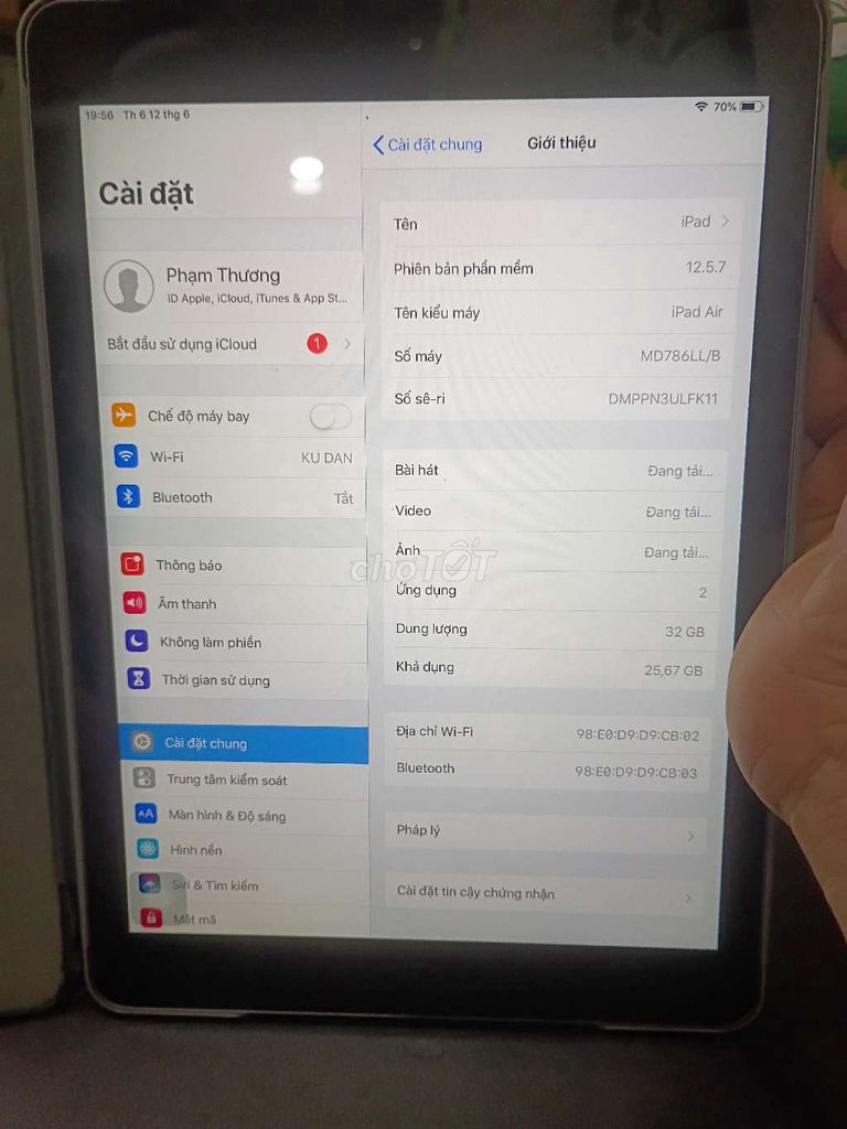 Apple iPad Air 1 Xám 32GB Máy tính bảng. Mua bán Máy tính bảng tại Quận Gò Vấp Tp Hồ Chí Minh được đăng bởi Phạm Thương hình 1