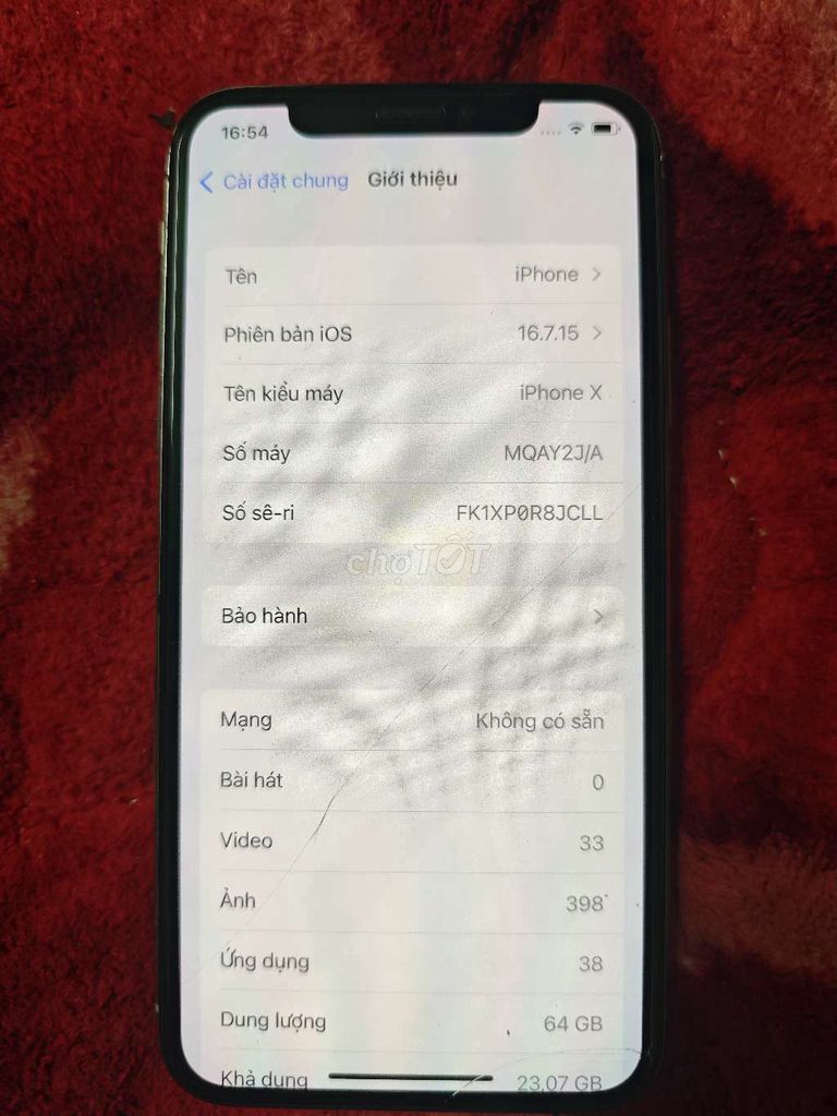 Apple iPhone X 64GB Trắng Nhật Bản. Mua bán Điện thoại tại Thành phố Qui Nhơn Bình Định được đăng bởi Trần Tiến hình 1