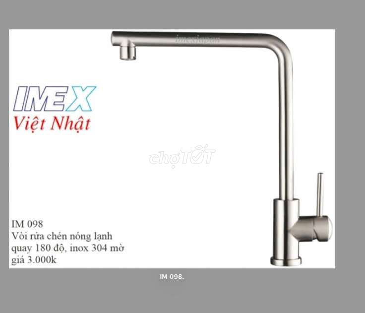 Vòi rửa chén Imex Việt Nhật IM098 Inox 304 Bạc mờ. Mua bán Thiết bị vệ sinh, nhà tắm tại Huyện Nhà Bè Tp Hồ Chí Minh được đăng bởi Imex việt Nhật  hình 1