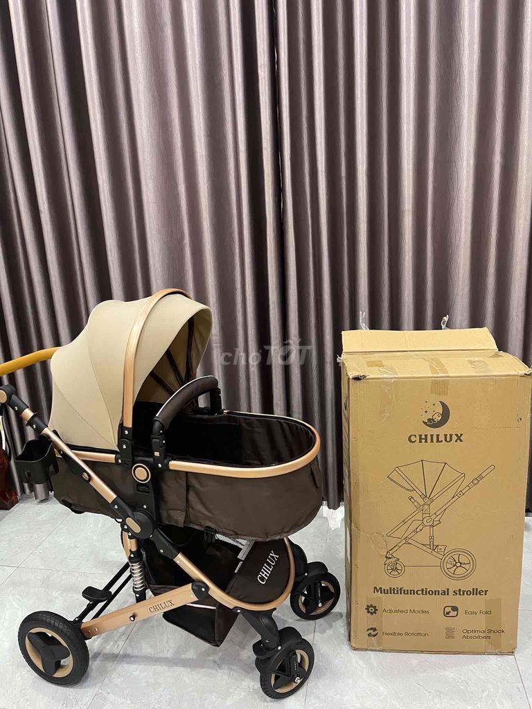 Xe đẩy nôi Chilux V1.6 Đa năng Nâu, Kem. Mua bán Mẹ và bé tại Thành phố Biên Hòa Đồng Nai được đăng bởi Tí hình 1