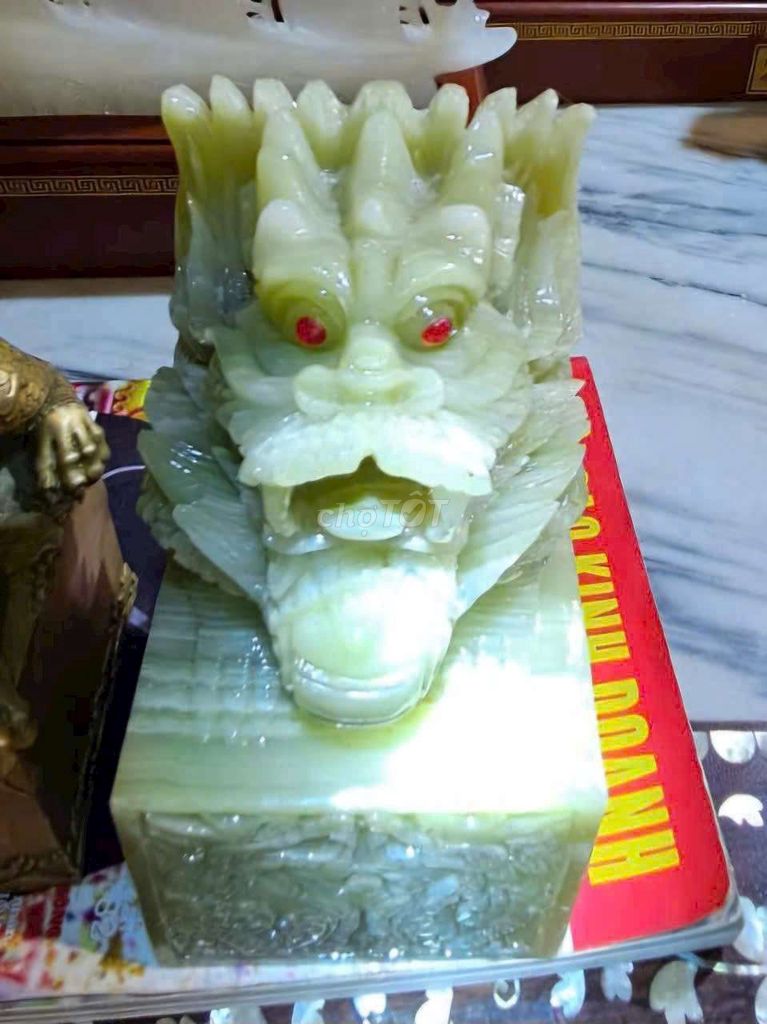 Ấn ngọc tỷ đá cẩm thạch xanh Tứ linh. Mua bán Đồ sưu tầm, đồ cổ tại Quận 5 Tp Hồ Chí Minh được đăng bởi Đại Hưng hình 1