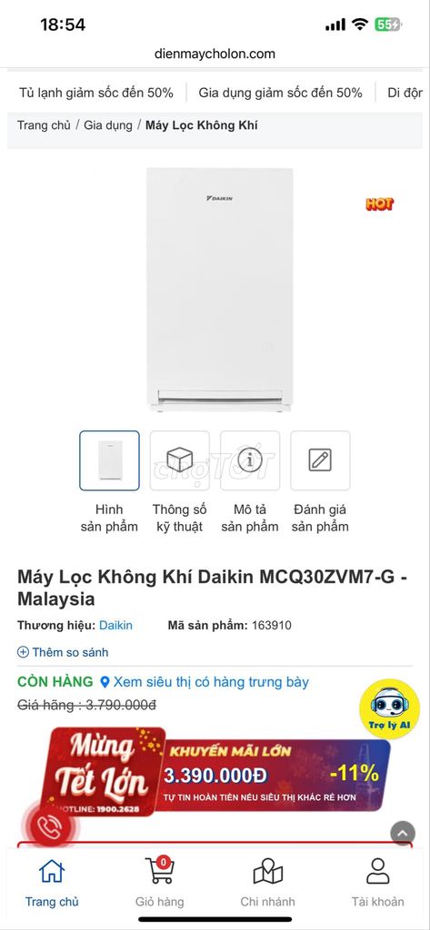 Máy lọc không khí mua 3tr3 em pass 2tr8 mới 100%