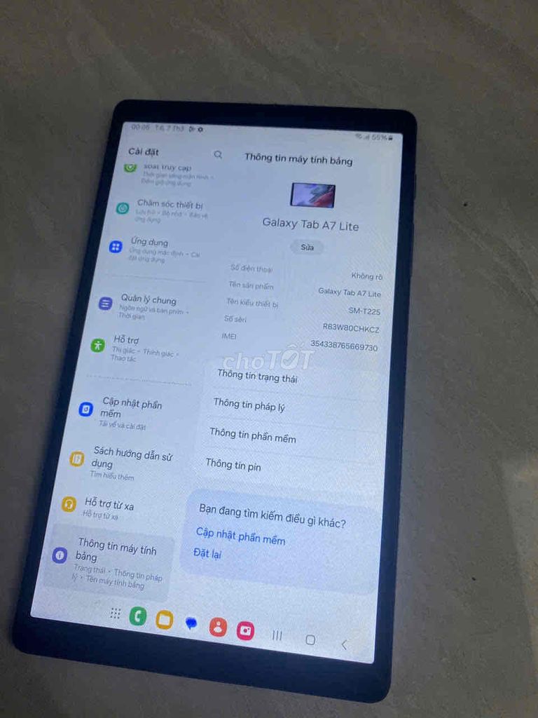 Samsung Tab A7 Lite nguyên zin . Bao hành 30 ngày