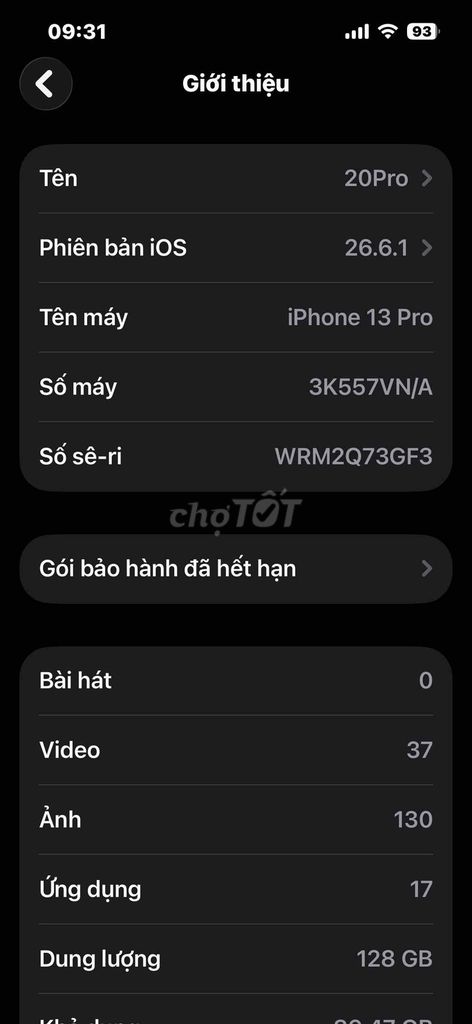 Apple iPhone 13 Pro 128GB QT. Mua bán Điện thoại tại Quận Cái Răng Cần Thơ được đăng bởi Không Sợ Vợ hình 1
