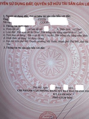 Cần chuyển nhượng 02 nền đất thổ cư tại Tp. Phú Mỹ, BR-VT
