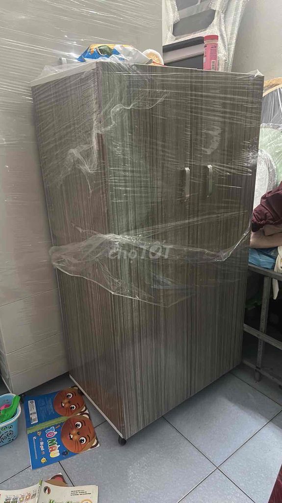 Tủ nhựa mini Vân gỗ 1m2 x 62 x 41cm. Mua bán Tủ, kệ gia đình tại Quận Sơn Trà Đà Nẵng được đăng bởi Nội Thất Xinh hình 1