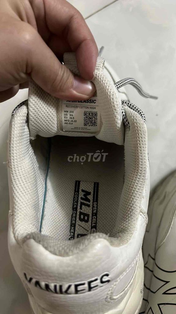 Giày Sneaker MLB da trắng nữ