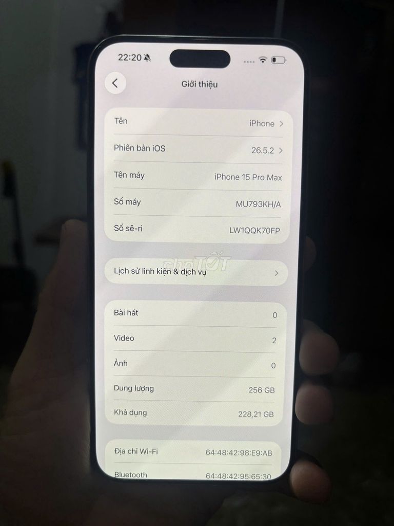iPhone 15 Pro Max 256GB Trắng Đã sử dụng. Mua bán Điện thoại tại Quận Bắc Từ Liêm Hà Nội được đăng bởi Cửa hàng Bính Táo hình 1