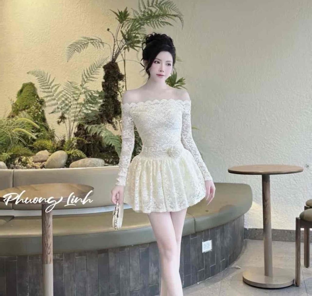 Đầm ren nữ ren trắng kem đã sử dụng. Mua bán Quần áo tại Huyện Tân Kỳ Nghệ An được đăng bởi Na Na hình 1