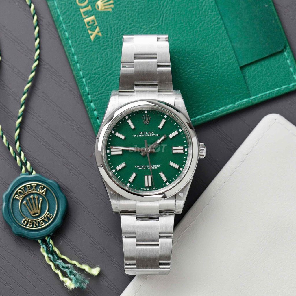 RL Oyster mặt dial xanh grean máy Thuỵ