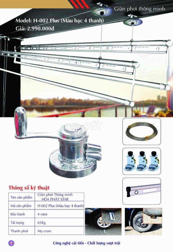 Giàn phơi Hòa Phát Star H-002 Plus Bạc Mạ crom. Mua bán Nội thất, đồ gia dụng khác tại Quận 7 Tp Hồ Chí Minh được đăng bởi Đăng Thư Decor hình 1