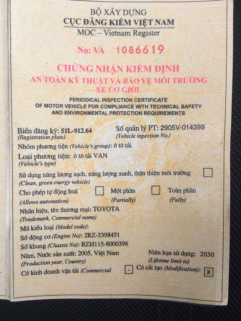 Toyota Hiace 2005 Commuter 2.5 - 100000 km. Mua bán Ô tô tại Quận 7 Tp Hồ Chí Minh được đăng bởi Tâmphạm hình 15