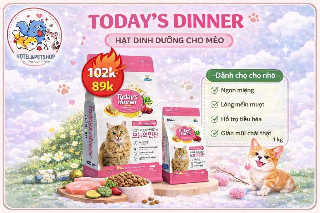 Thức ăn mèo Todays Dinner 1kg. Mua bán Phụ kiện, Thức ăn, Dịch vụ tại Thành phố Vũng Tàu Bà Rịa - Vũng Tàu được đăng bởi uyen phung hình 1