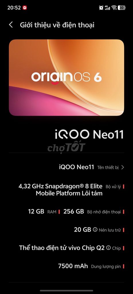 iQOO Neo 11 12/256GB trắng. Mua bán Điện thoại tại Huyện Yên Mỹ Hưng Yên được đăng bởi Dũng hình 1