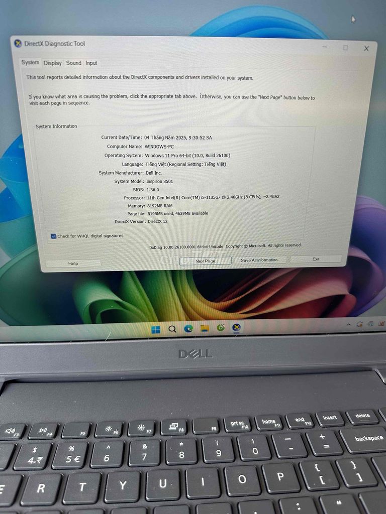 Laptop dell inspiron 3501 - i5 - 8/512. Mua bán Laptop tại Quận Bình Tân Tp Hồ Chí Minh được đăng bởi Bích Trâm hình 6