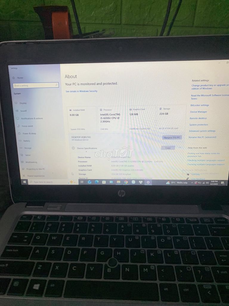 HP Elitebook G3 i5 8GB/224GB Like New. Mua bán Laptop tại Quận Bình Thạnh Tp Hồ Chí Minh được đăng bởi Hội Đồ Điện Tử hình 1
