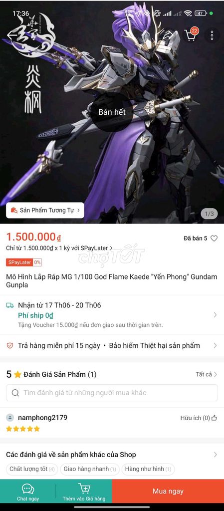 Mô hình Gundam God Flame Kaede 1/100 Tím. Mua bán Sở thích khác tại Quận Tân Bình Tp Hồ Chí Minh được đăng bởi Xuân Phạm hình 1
