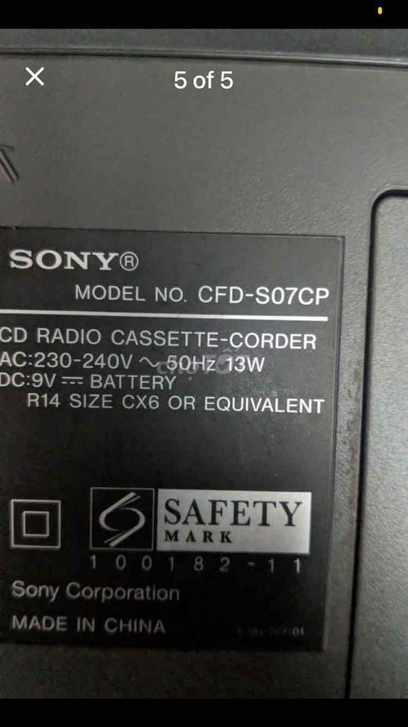 Đài cassette Sony CFD-S07CP Xám. Mua bán Tivi, Âm thanh tại Quận Gò Vấp Tp Hồ Chí Minh được đăng bởi Chân9091 hình 1