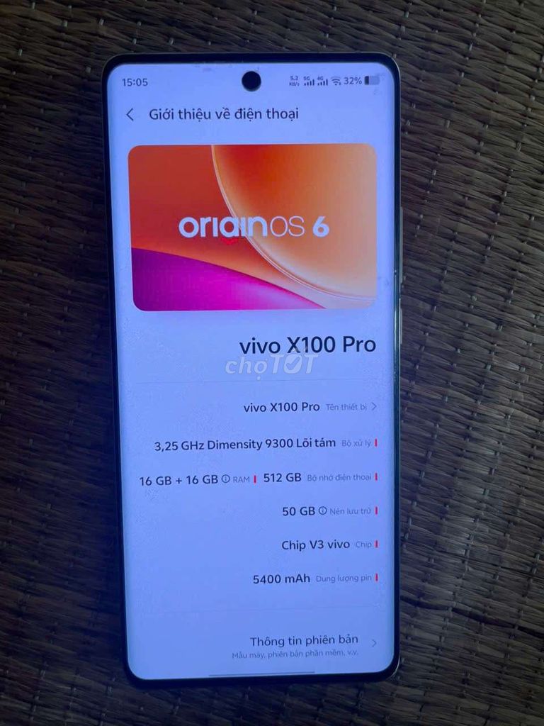 Vivo X100 Pro 16GB/512GB Cam. Mua bán Điện thoại tại Thành phố Vĩnh Yên Vĩnh Phúc được đăng bởi Shsy Huy hình 1