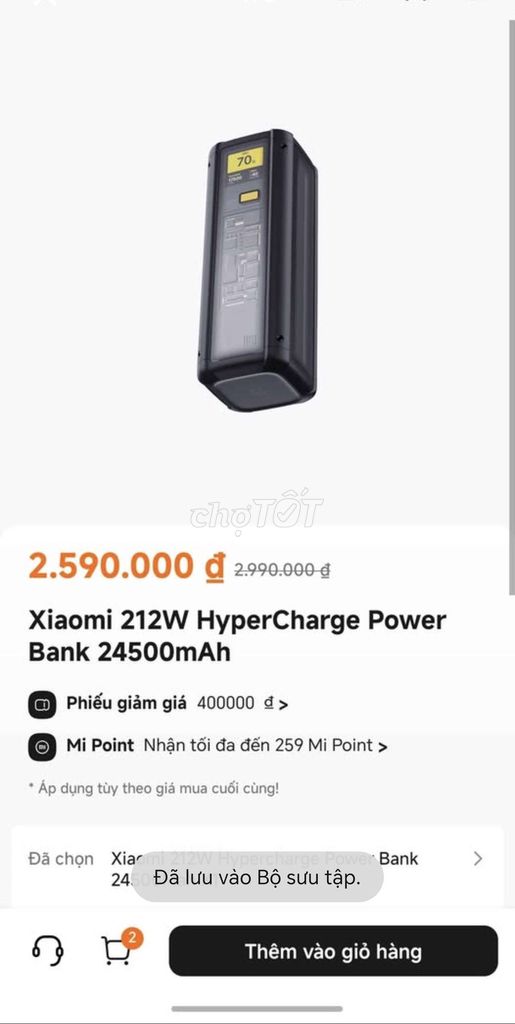 Sạc dự phòng Xiaomi 212W HyperCharge. Mua bán Phụ kiện (Màn hình, Chuột...) tại Quận Bình Tân Tp Hồ Chí Minh được đăng bởi quang hình 1