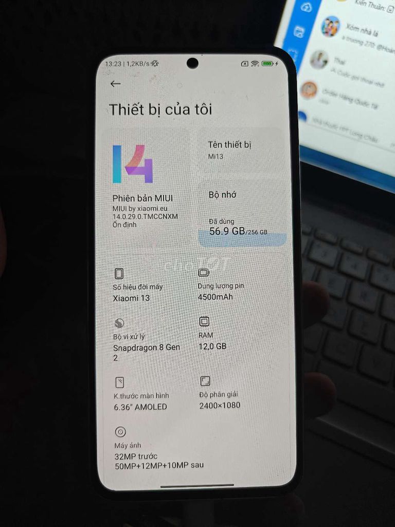 Xiaomi 13 12/256GB, đã thay màn lô. Mua bán Điện thoại tại Quận Gò Vấp Tp Hồ Chí Minh được đăng bởi Gone hình 1