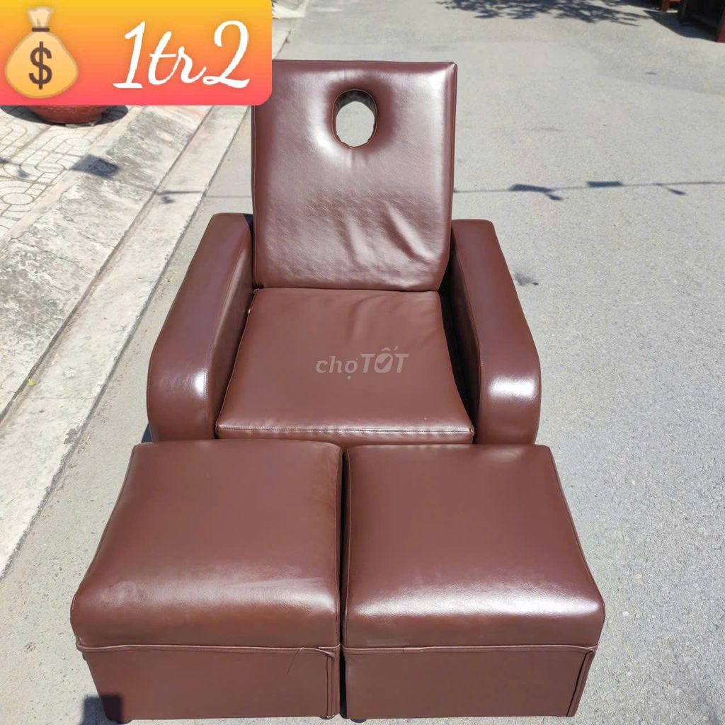 Ghế thư giãn Da Nâu 1m8 x 90cm. Mua bán Bàn ghế tại Quận Bình Thạnh Tp Hồ Chí Minh được đăng bởi Chợ nội thất Cũ TP HCM hình 1