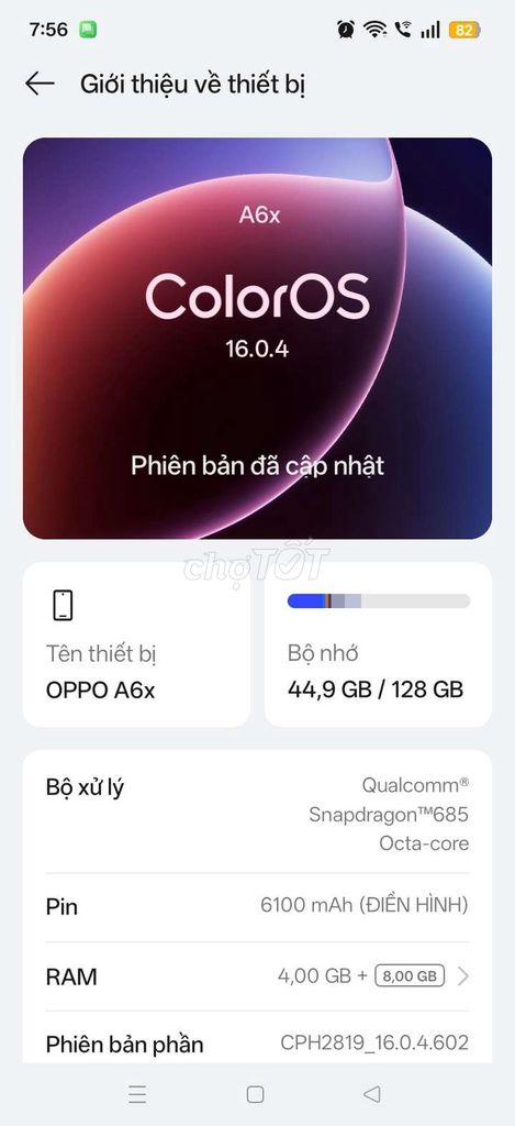 Oppo A6x 128GB. Mua bán Điện thoại tại Quận 4 Tp Hồ Chí Minh được đăng bởi NMV hình 1