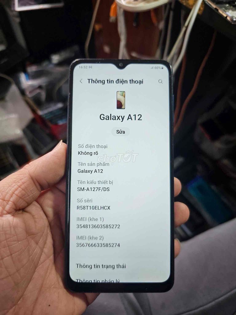 Samsung A12 Xanh Đã sử dụng. Mua bán Điện thoại tại Thành phố Cam Ranh Khánh Hòa được đăng bởi Sửa chữa Nhanh Cam Ranh hình 1