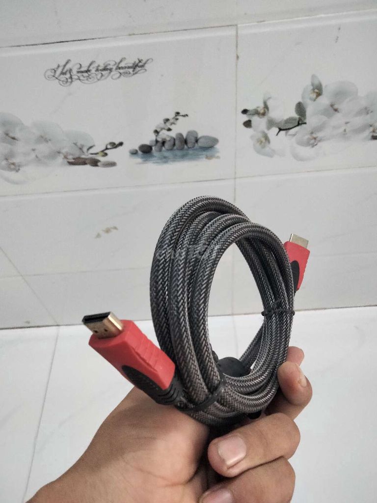 Cáp HDMI Dây bện Đỏ Đen. Mua bán Phụ kiện (Màn hình, Chuột...) tại Huyện Củ Chi Tp Hồ Chí Minh được đăng bởi kien Bình Mỹ  hình 1